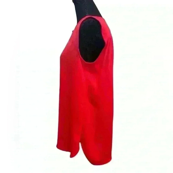 J.Crew Womens Top Drapey Keyhole Neckline Button Blouse Sleeveless Red Size 4 - Picture 4 of 7